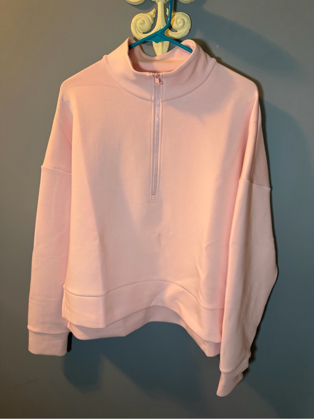 CALIA by Carrie Underwood Pale Pink Half-Zip Mock Neck Sweatshirt